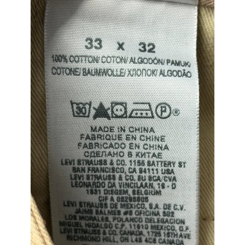 Levi Strauss & Co. Pants Mens Measured 34x31 Beige‎ Chino Alpha Slim Tapered